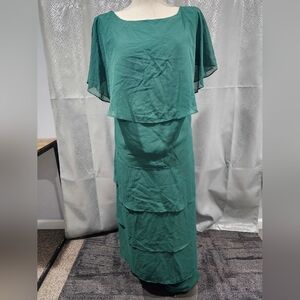 Elegant Green Layered Dress